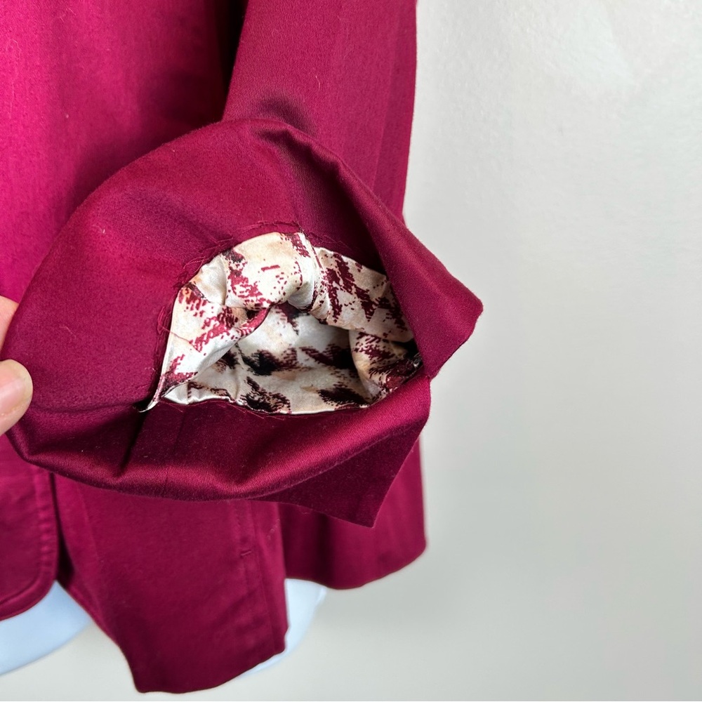 Chicos Blazer Jacket Womens 3 ~ XL Burgundy Maroon Lined 3/4 Sleeve Preppy‎ - Picture 4 of 10